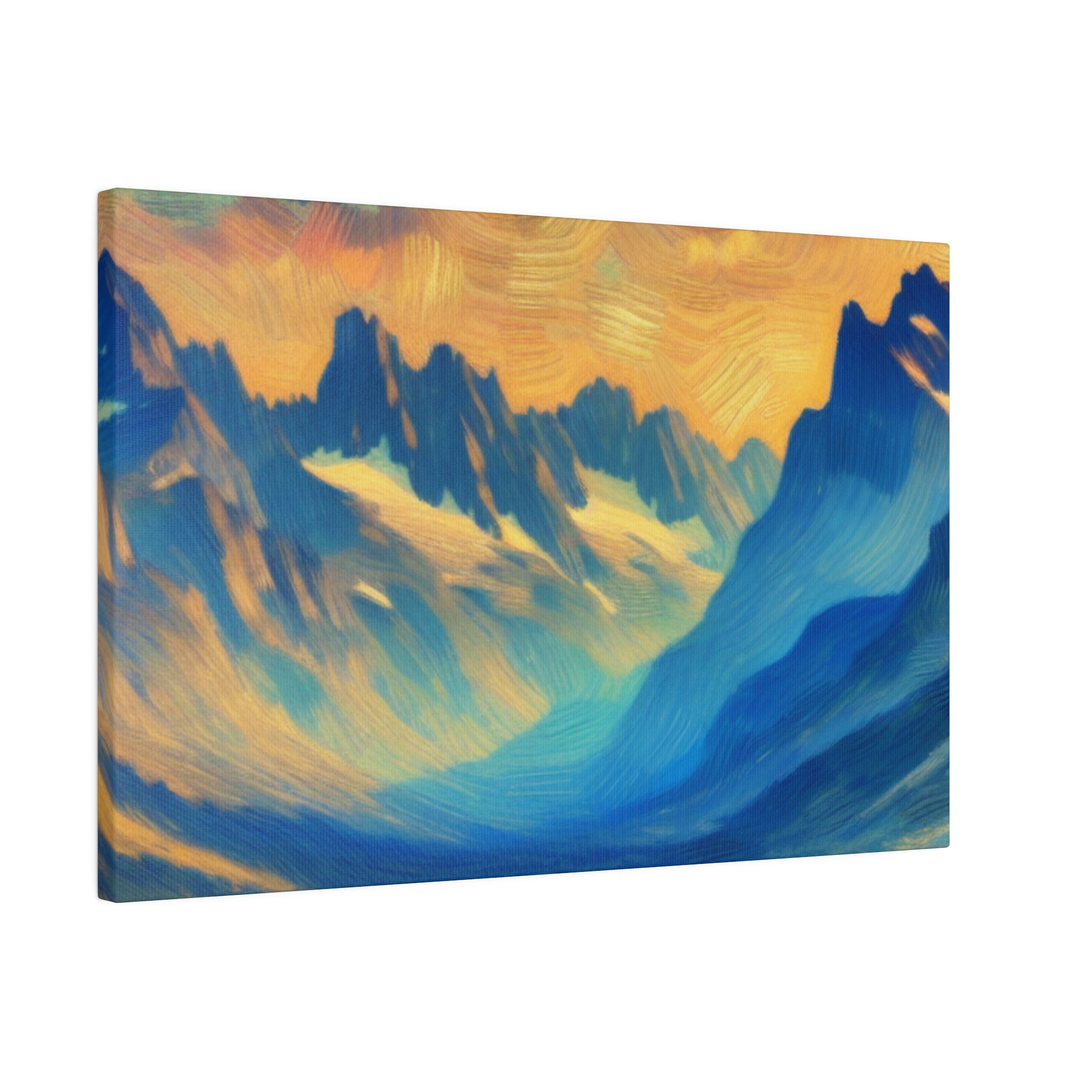 Misty Peaks of Dawn Mountain Landscape Painting Canvas