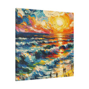 Vibrant Expressionist Seascape Beach Artwork Beach Painting Canvas