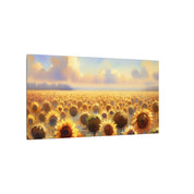 Golden Sunflower Field On Canvas