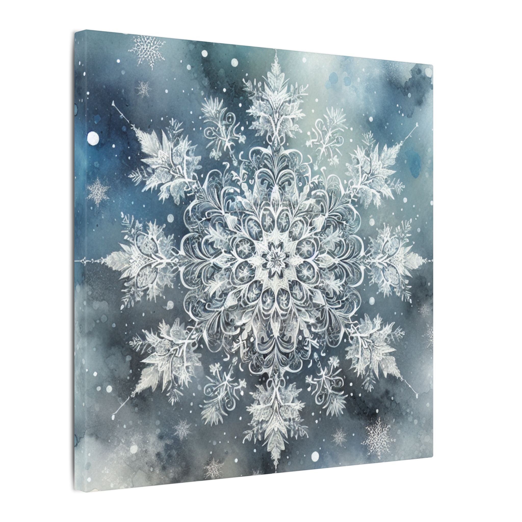 Watercolor Snowflake Canvas