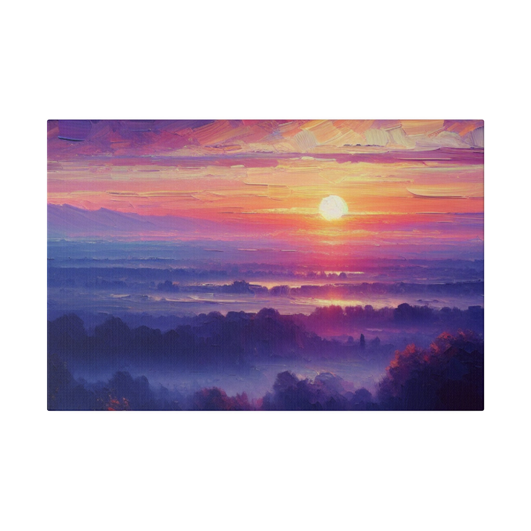 Dawn's Morning Dew Sunrise Painting Canvas