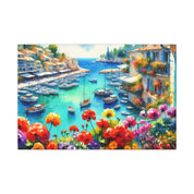 Mediterranean Harbor Life Canvas