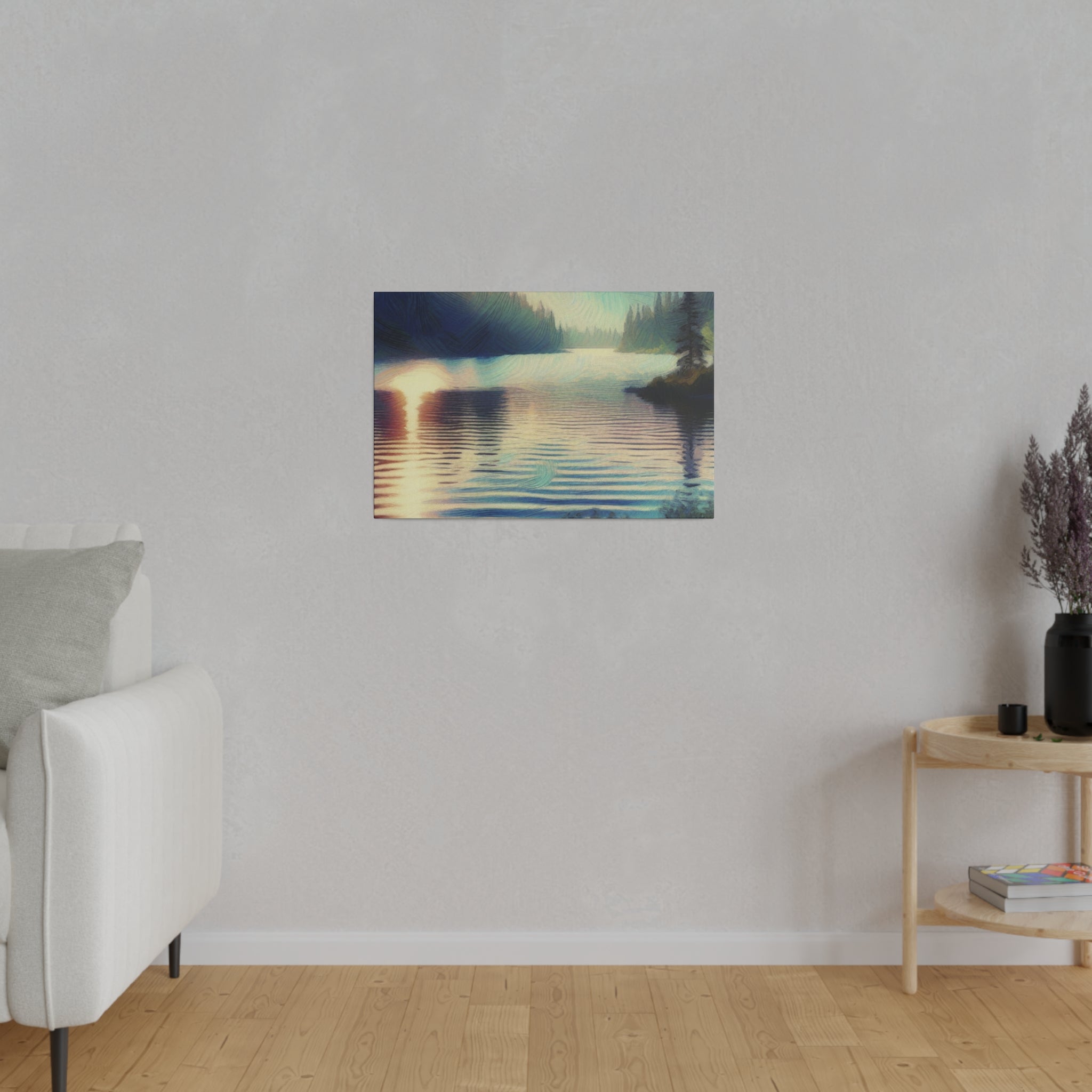 Serene Lake Whispers Lake Painting Canvas