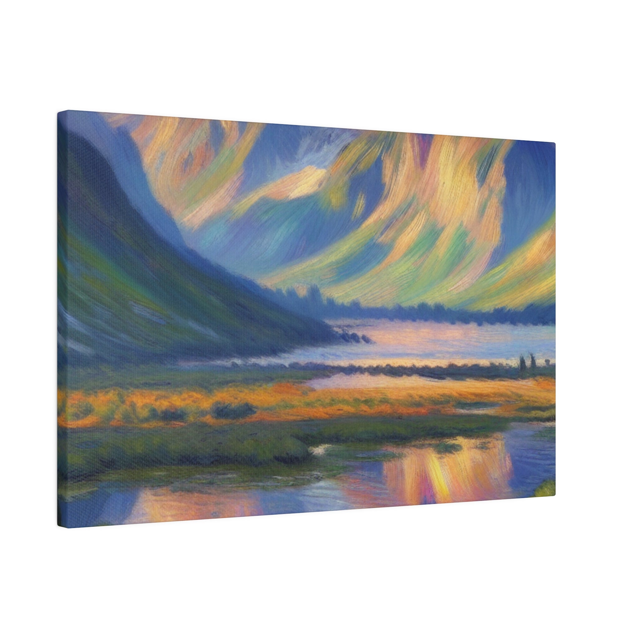 Majestic Valley Lake Mountain Landscape Painting Canvas