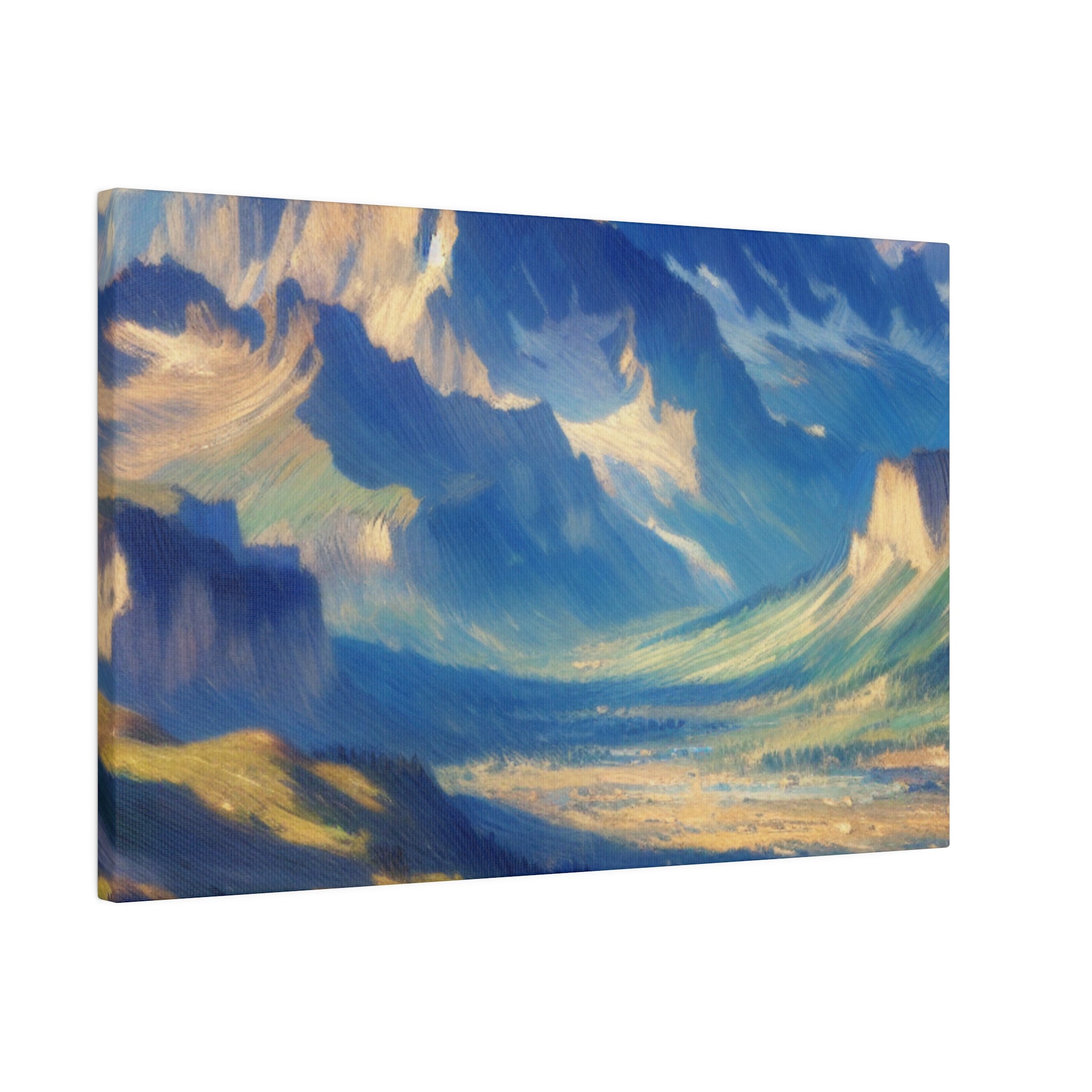 Light Meets Land Mountain Landscape Painting Canvas