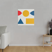 Yellow Red Blue Geometric Colorful Abstract Art Canvas