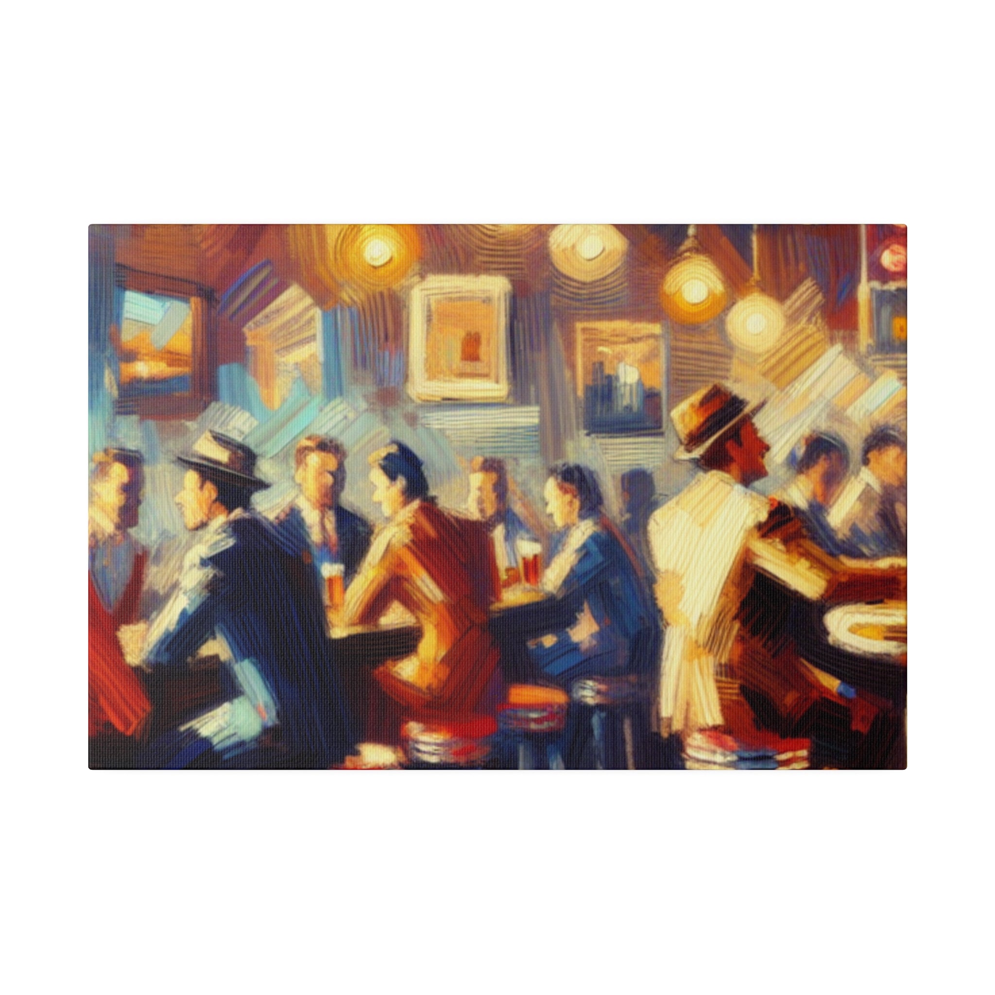 1950s Classic American Pub Scene Retro Bar Art Canvas