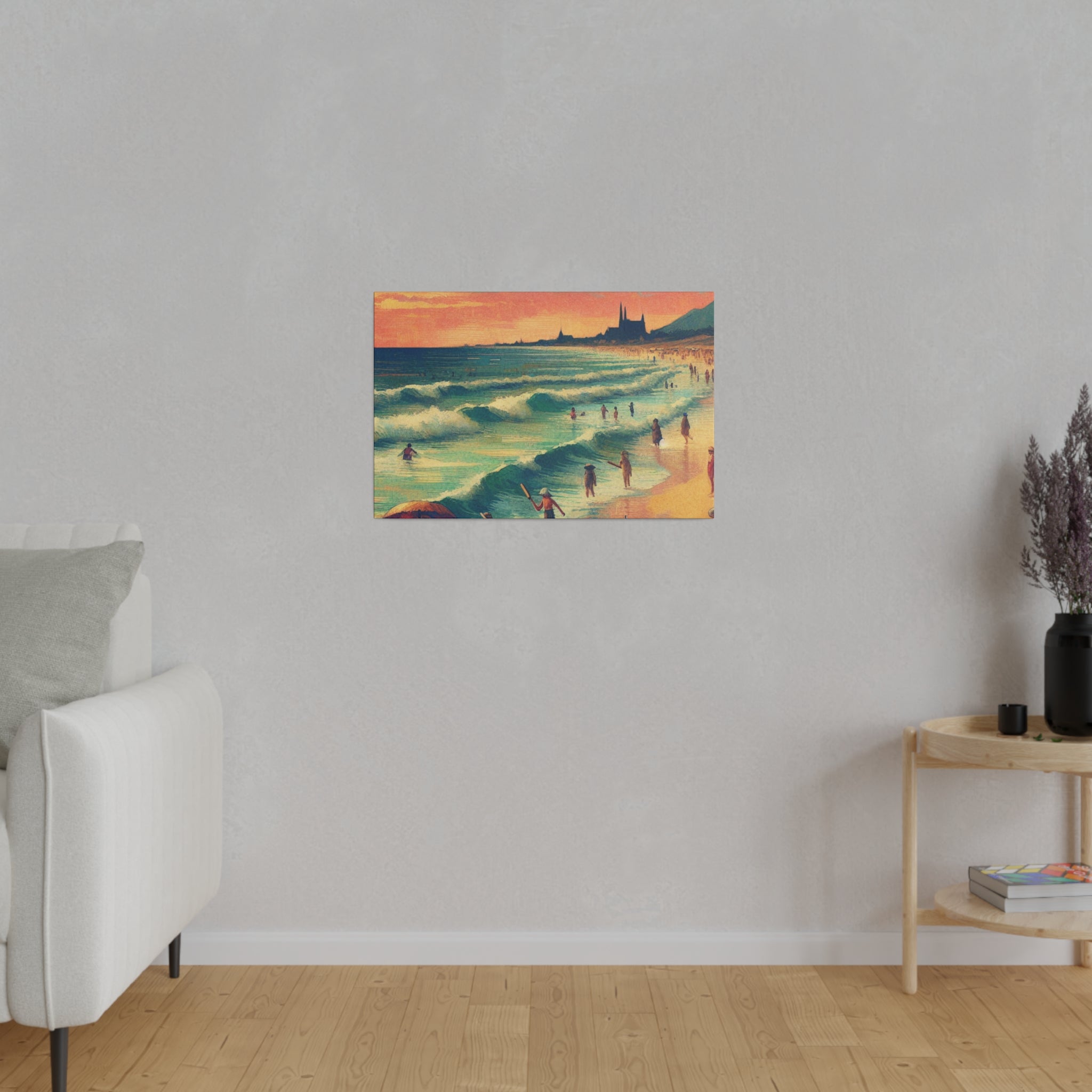 Seaside Nostalgia Beach Painting Canvas