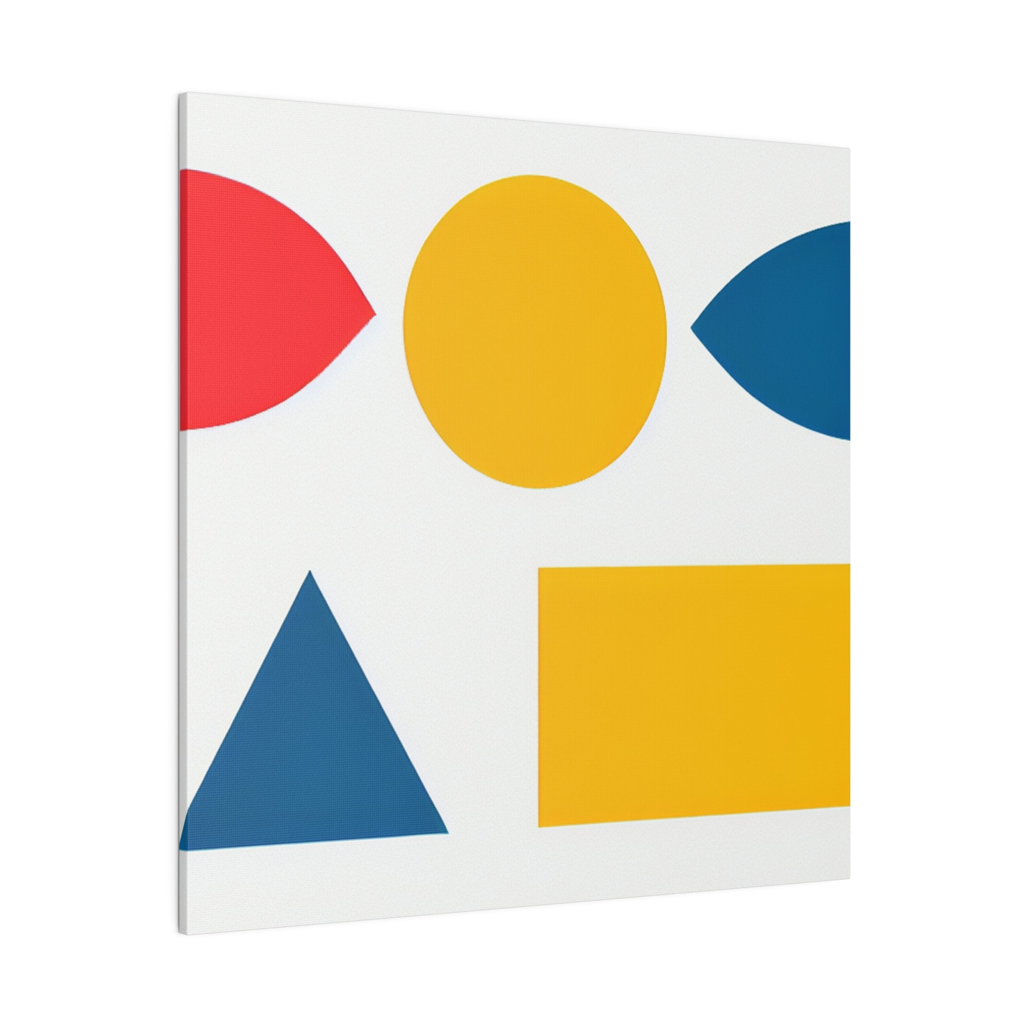 Yellow Red Blue Geometric Colorful Abstract Art Canvas