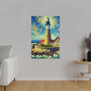 Harbor Beacon Dream Coastal Wall Art Lighthouse Painting Canvas