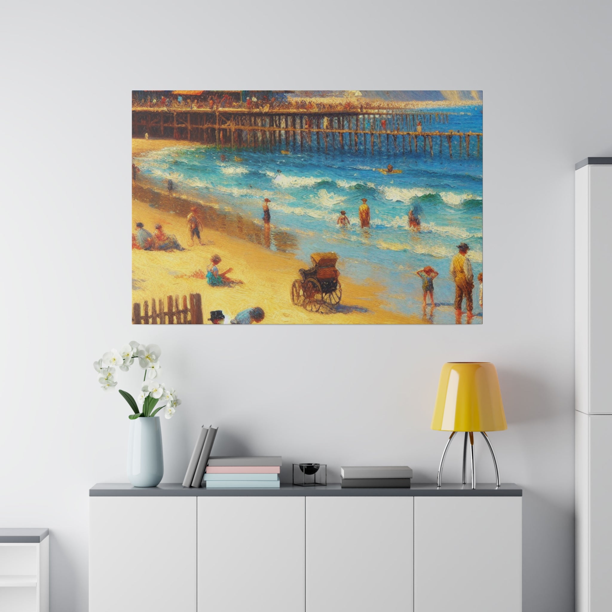 Summer Beach Mornings Coastal Beach Painting Canvas