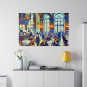 Espresso Dream Drips Formal European Cafe Artwork Canvas