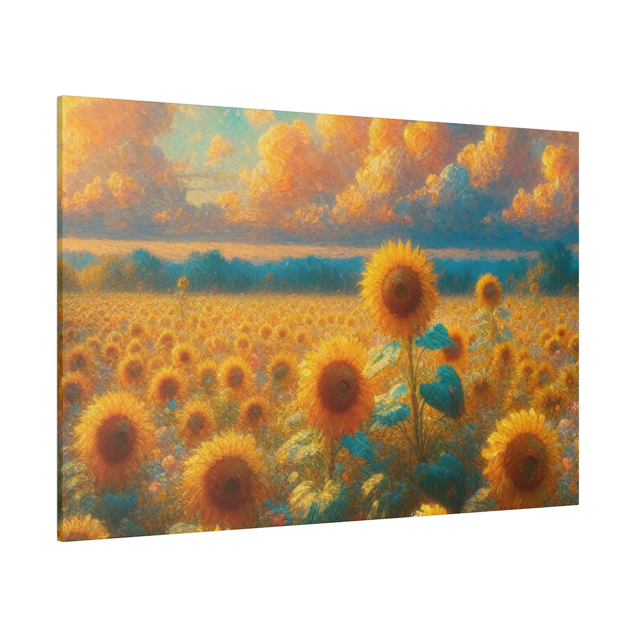 Sunny Harvest Floral Wall Art Sunflower Painting Canvas