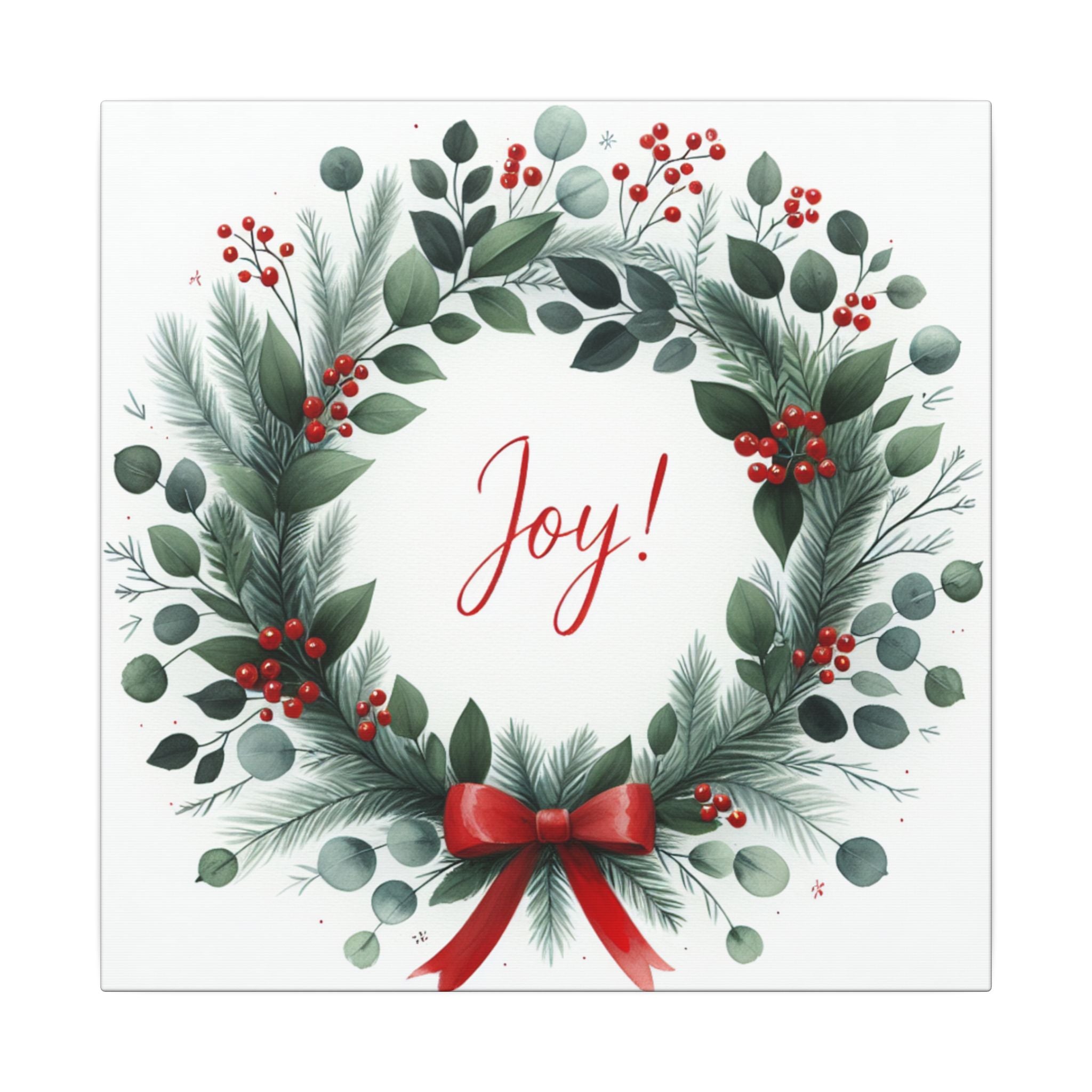 Joy Christmas Wreath Canvas