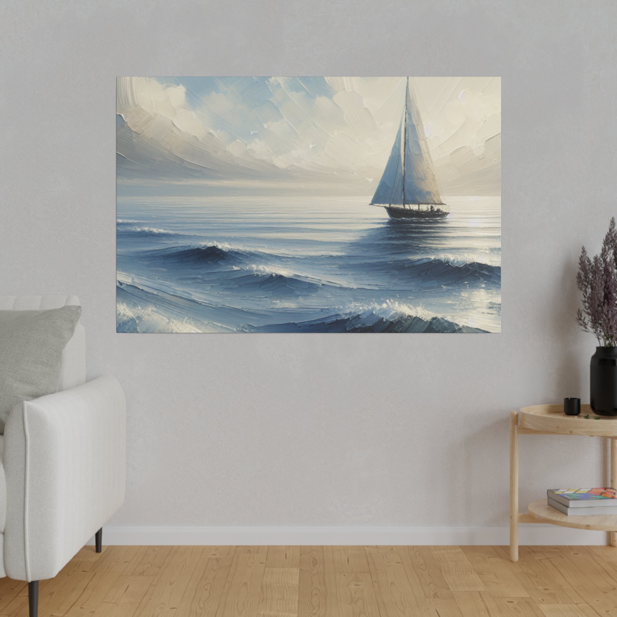 Seascape Serenity Sailboat Painting Canvas