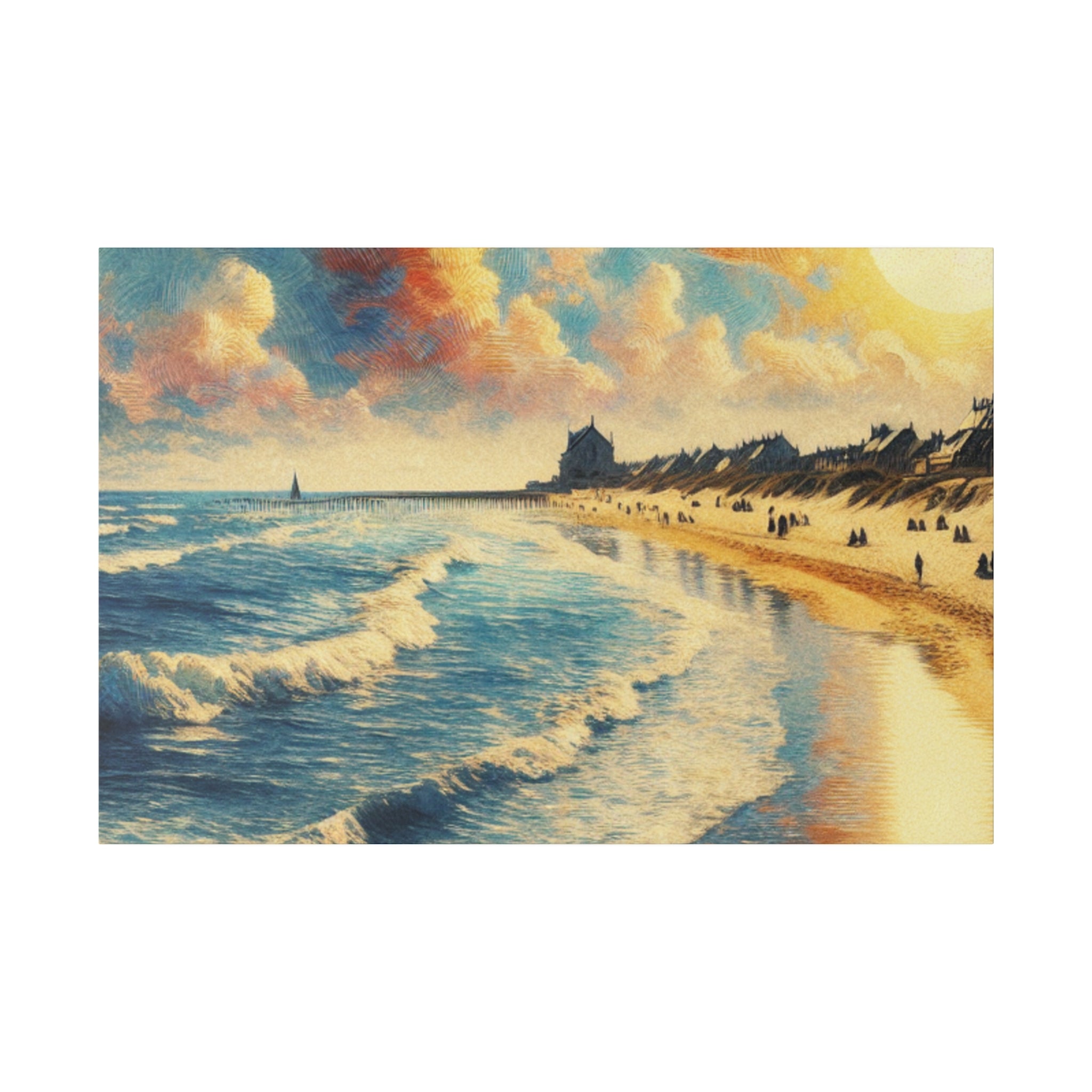 Seaside Strokes Vintage Beach Dreamscape Beach Painting Canvas