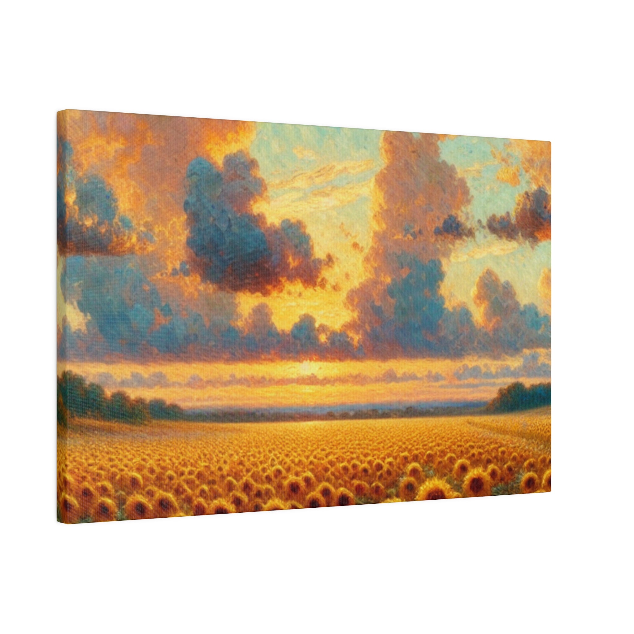 Country Sunflower Field Floral Wall Art Sunflower Painting Canvas