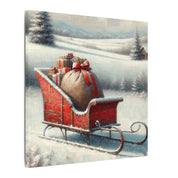 Red Christmas Sleigh Canvas