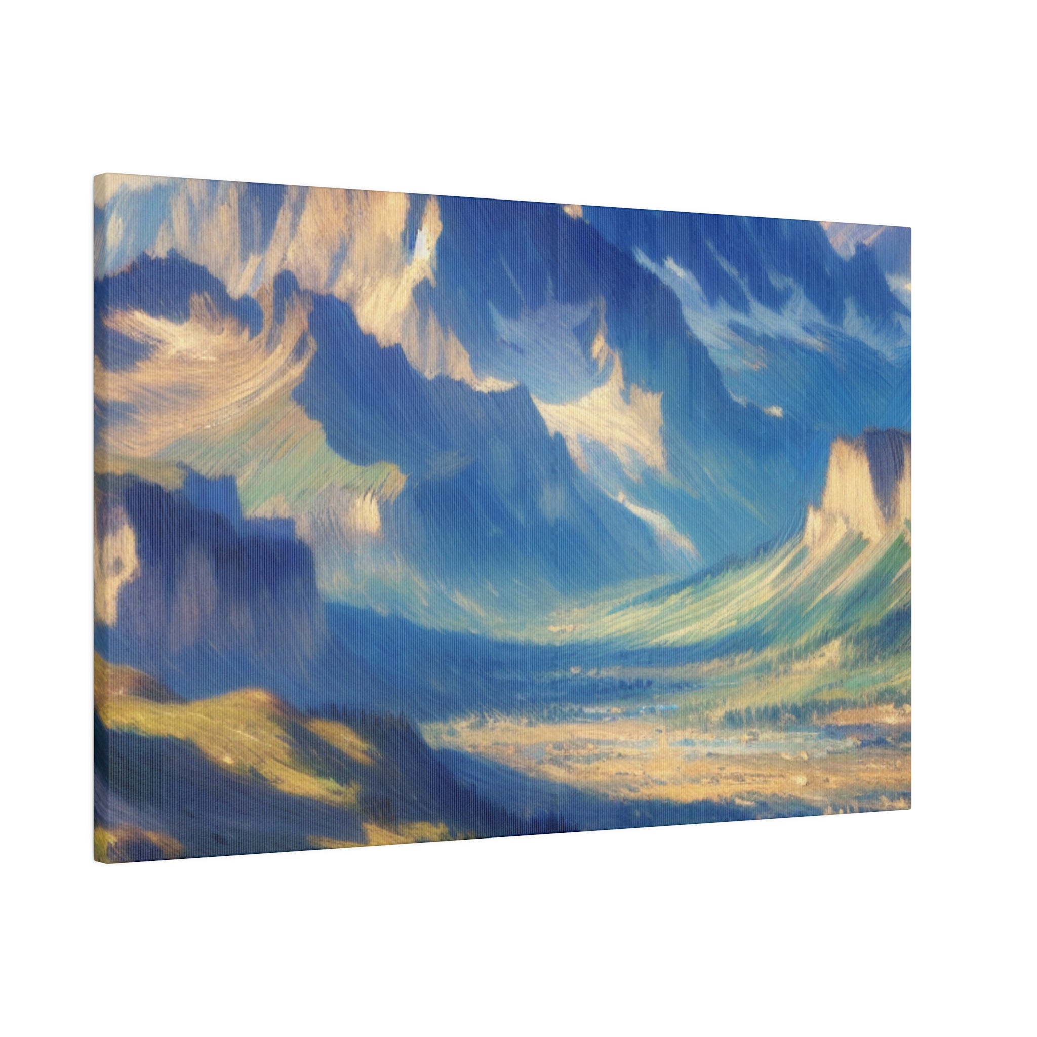 Light Meets Land Mountain Landscape Painting Canvas