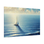 Serenity Drift Solo Sailboat Painting Canvas