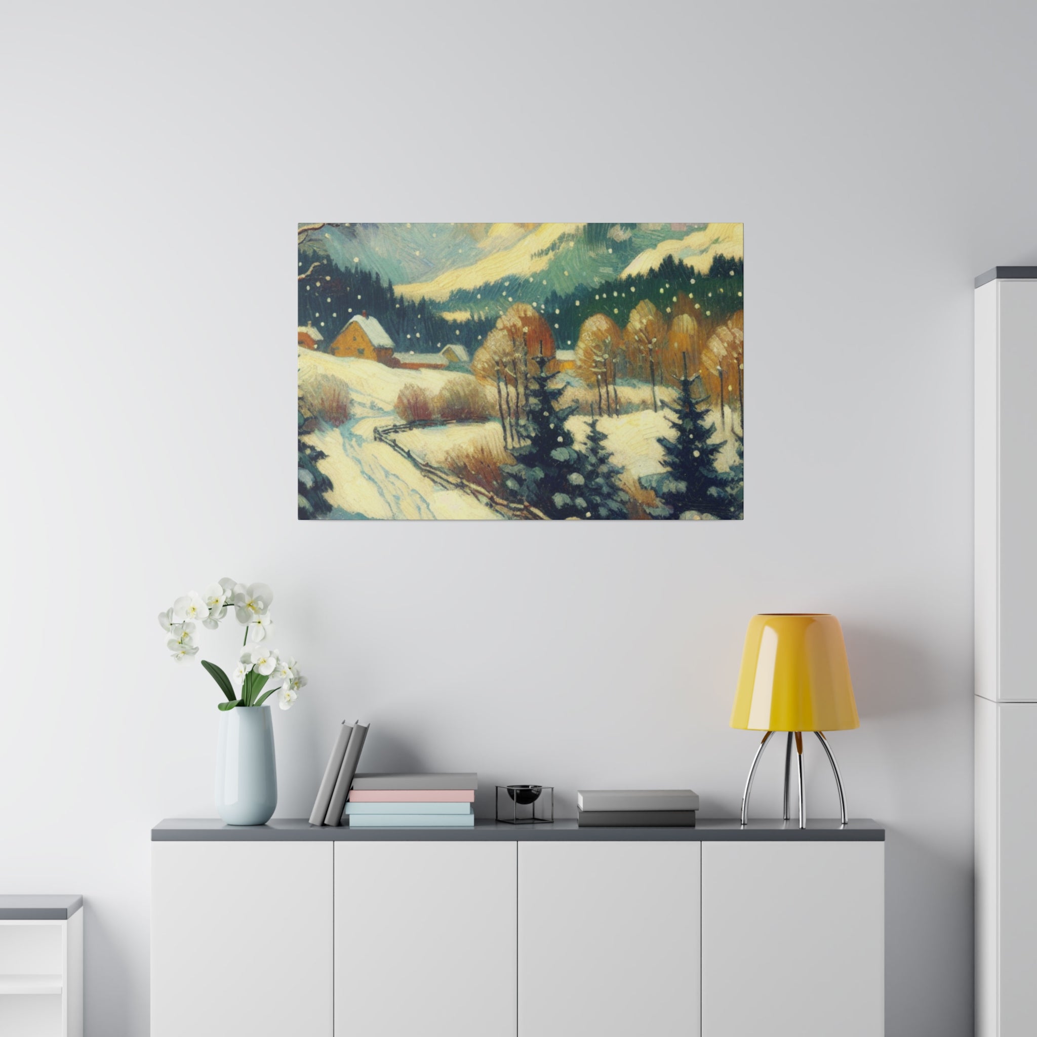 An Impressionist Viewpoint Rural Winter Painting Canvas