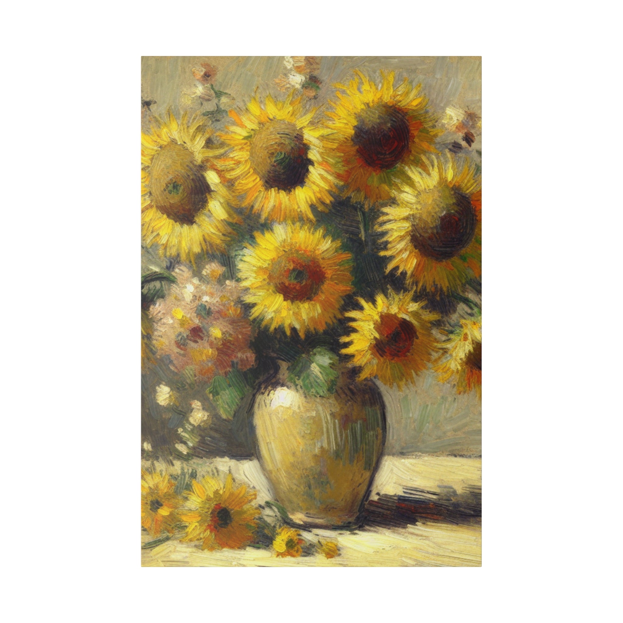 Timeless Blooms Flowers In Vase Sunflower Painting Canvas