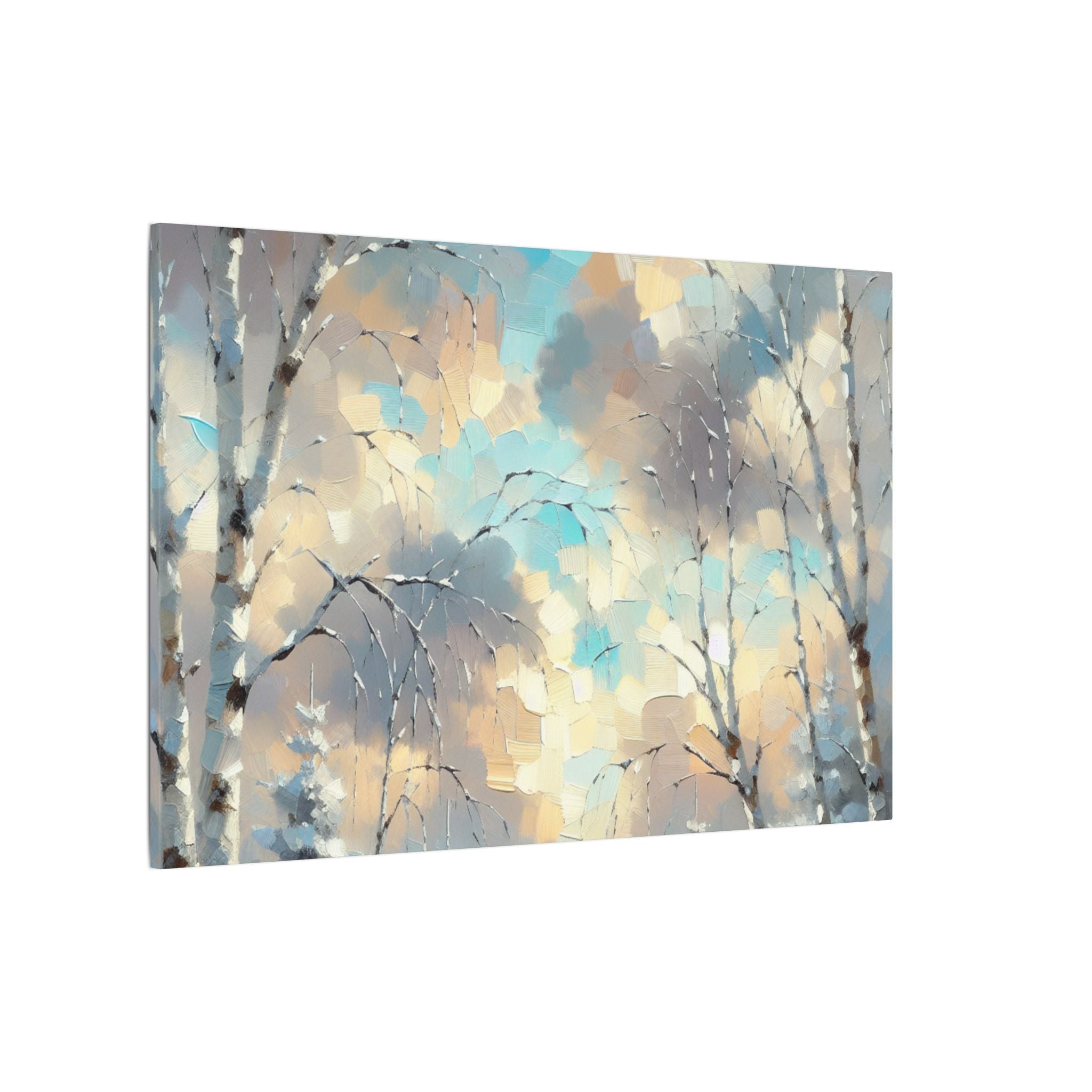 Snowy Birch Branches Canvas