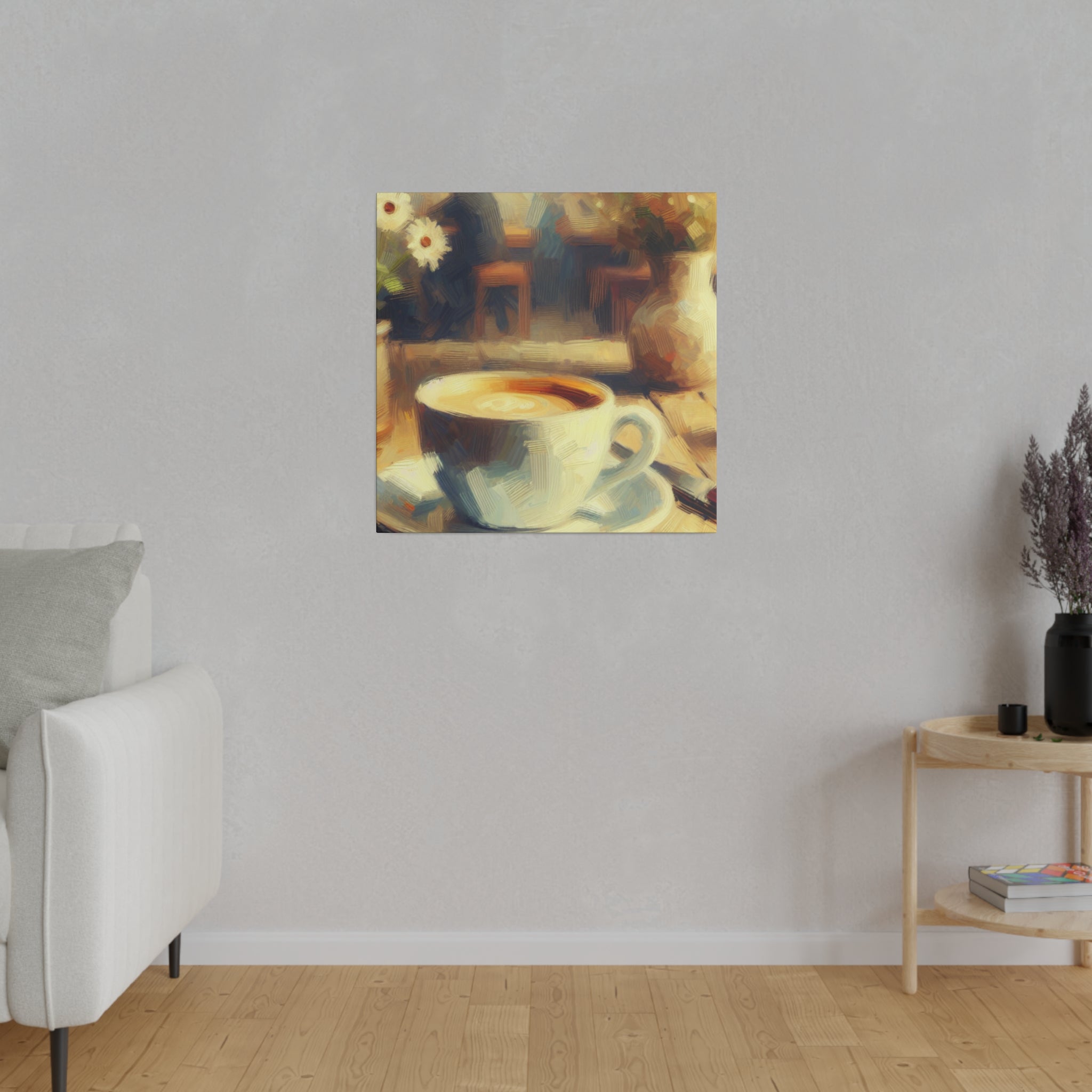 Rustic Impressionist Coffee Artwork Farmhouse Decor Coffee Painting Canvas