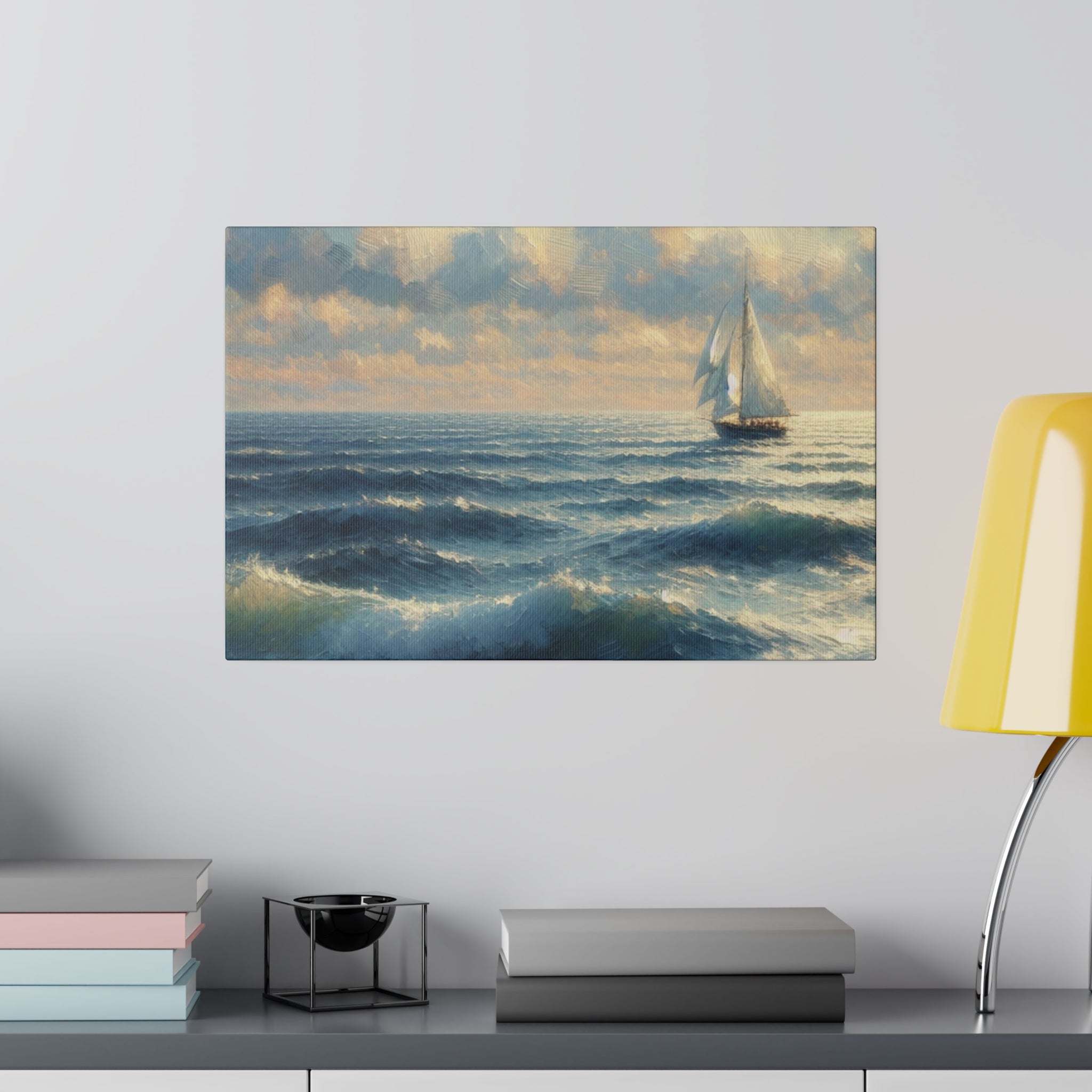 Sailboat Mirage Sailboat Painting Canvas