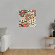 Groovy Garden Symphony Floral Wall Art 70s Artwork Canvas