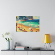 Vintage Coastal Reverie Beach Landscape Painting Canvas