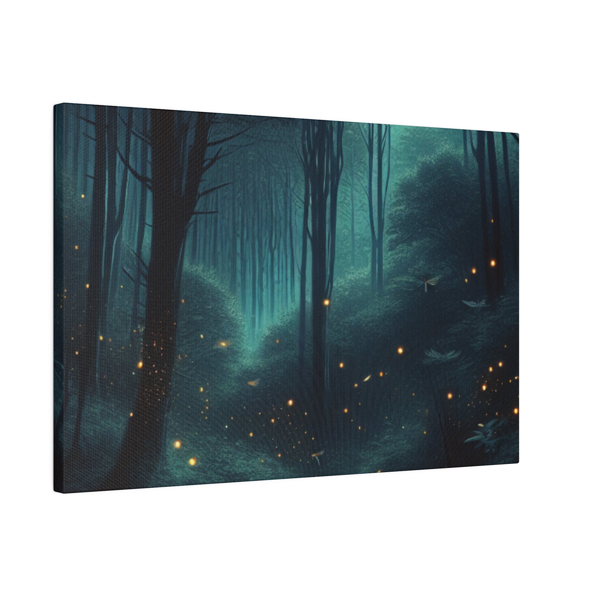 Twilight Whispers Firefly Forest Painting Canvas