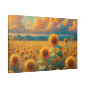 Sunny Harvest Floral Wall Art Sunflower Painting Canvas