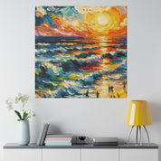 Vibrant Expressionist Seascape Beach Artwork Beach Painting Canvas