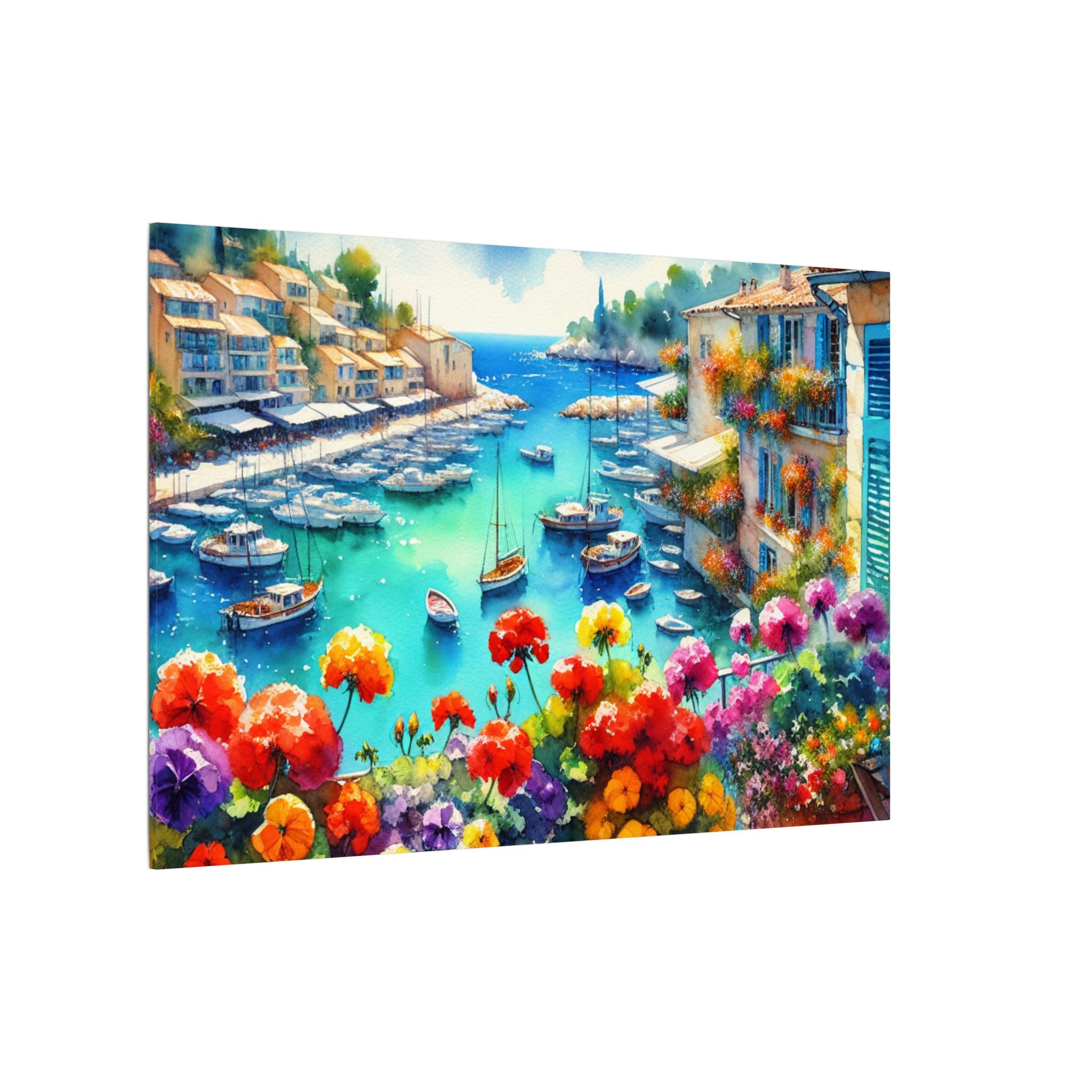 Mediterranean Harbor Life Canvas