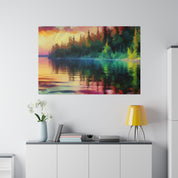 Reflective Solitude Lake Painting Canvas