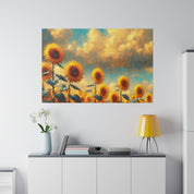 Sunflower Field Floral Wall Art Sunflower Painting Canvas