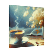 Windowsill Vista Impressionist Coffee Painting Canvas