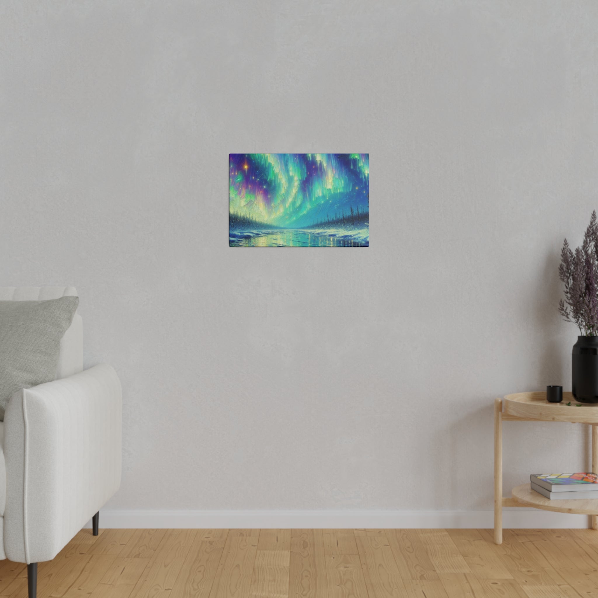 Aurora Winter Dreams Northern Lights Painting Canvas