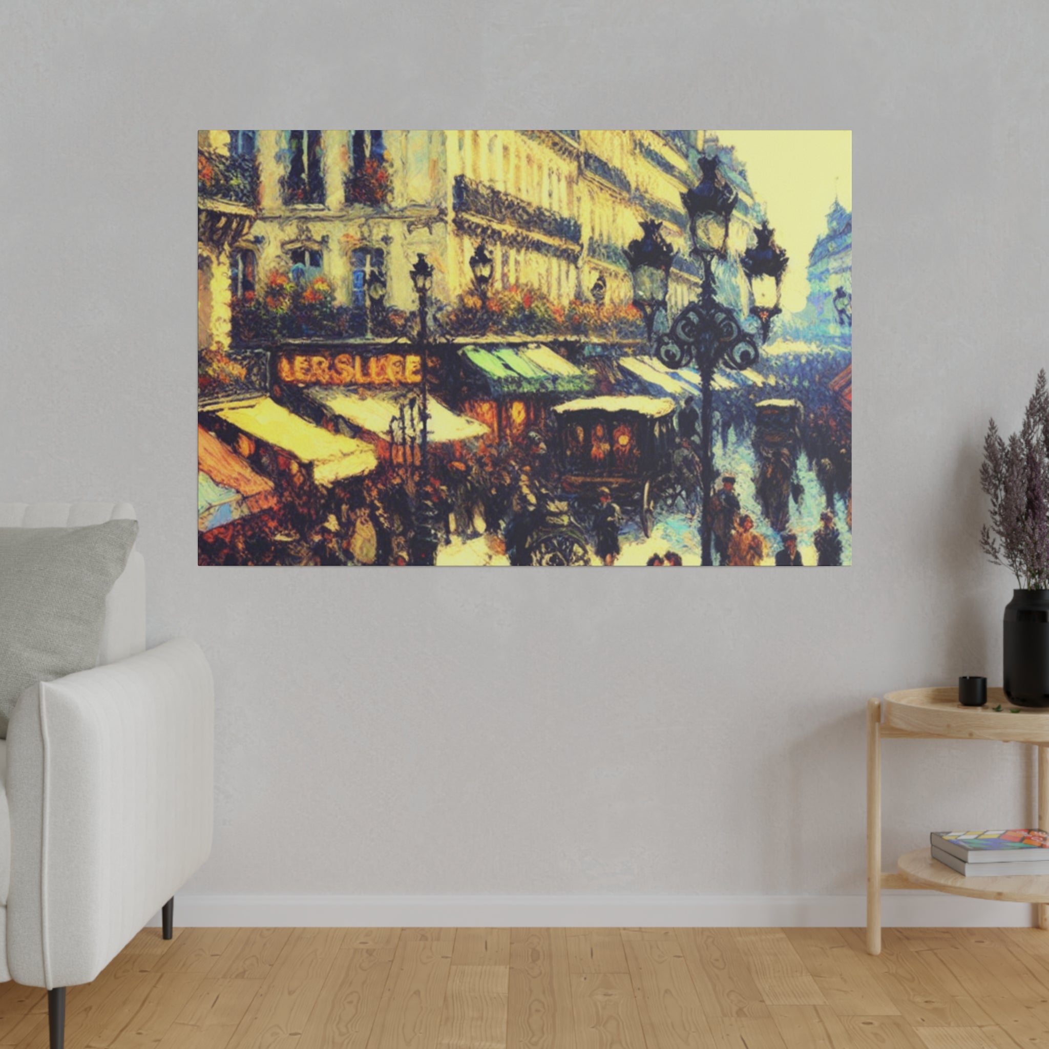 Vivid Street Elegance French Street Painting Canvas