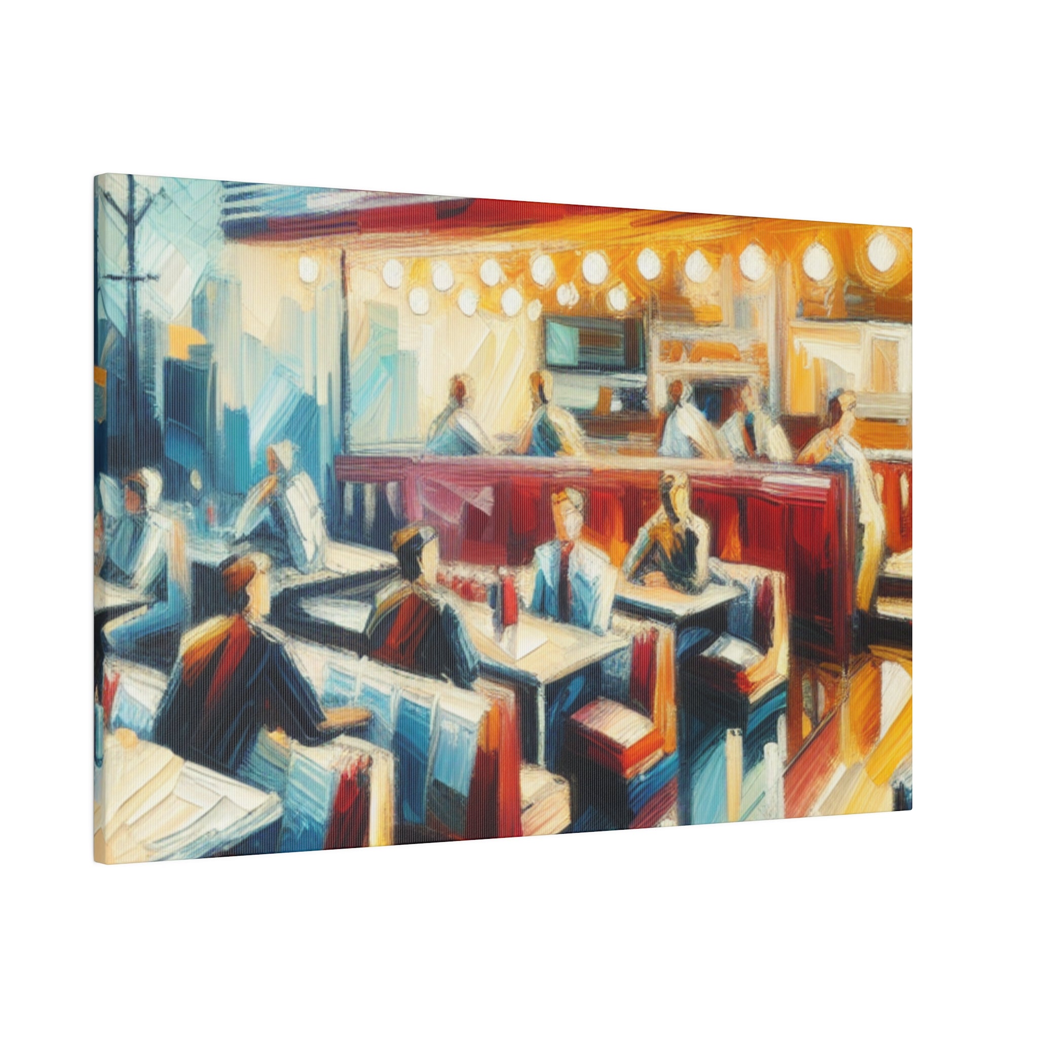 50s Nostalgic Diner Charm Diner Painting Canvas