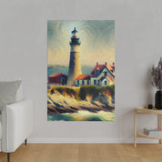 Impressionist Beacon Coastal Wall Art Lighthouse Painting Canvas