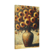 Timeless Blossoms Flowers In Vase Sunflower Painting Canvas