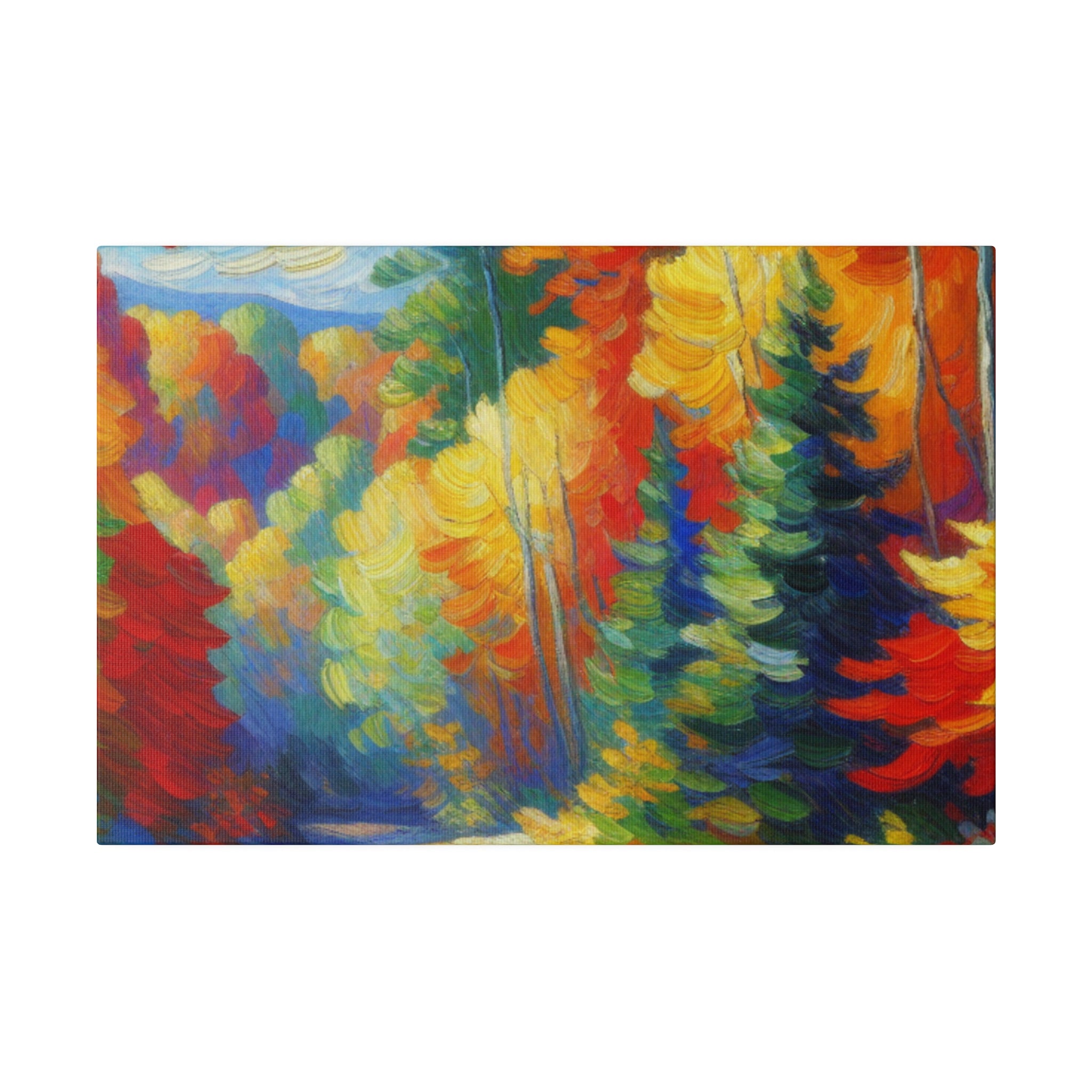 Autumn Cascade Symphony Fall Painting Canvas