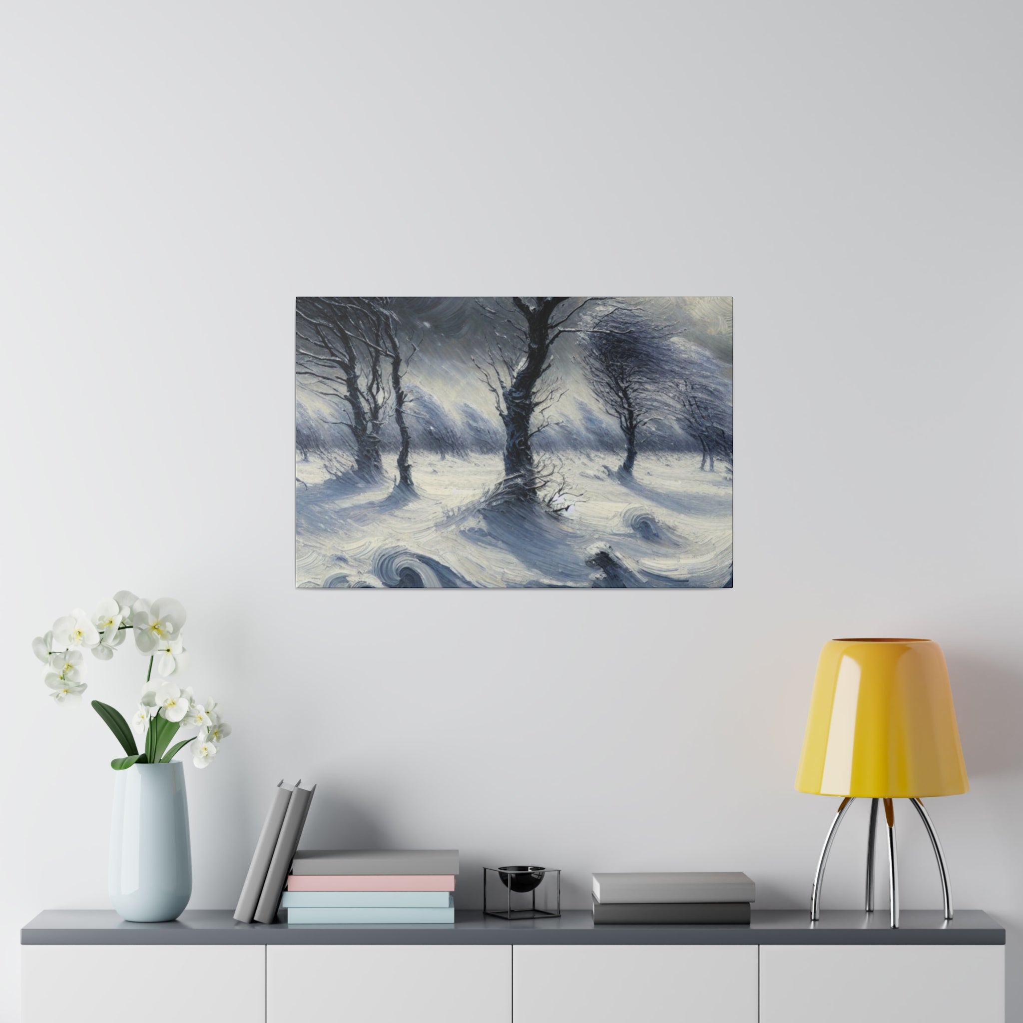 Whispers of Winter Past Vintage Snowscape Winter Painting Canvas