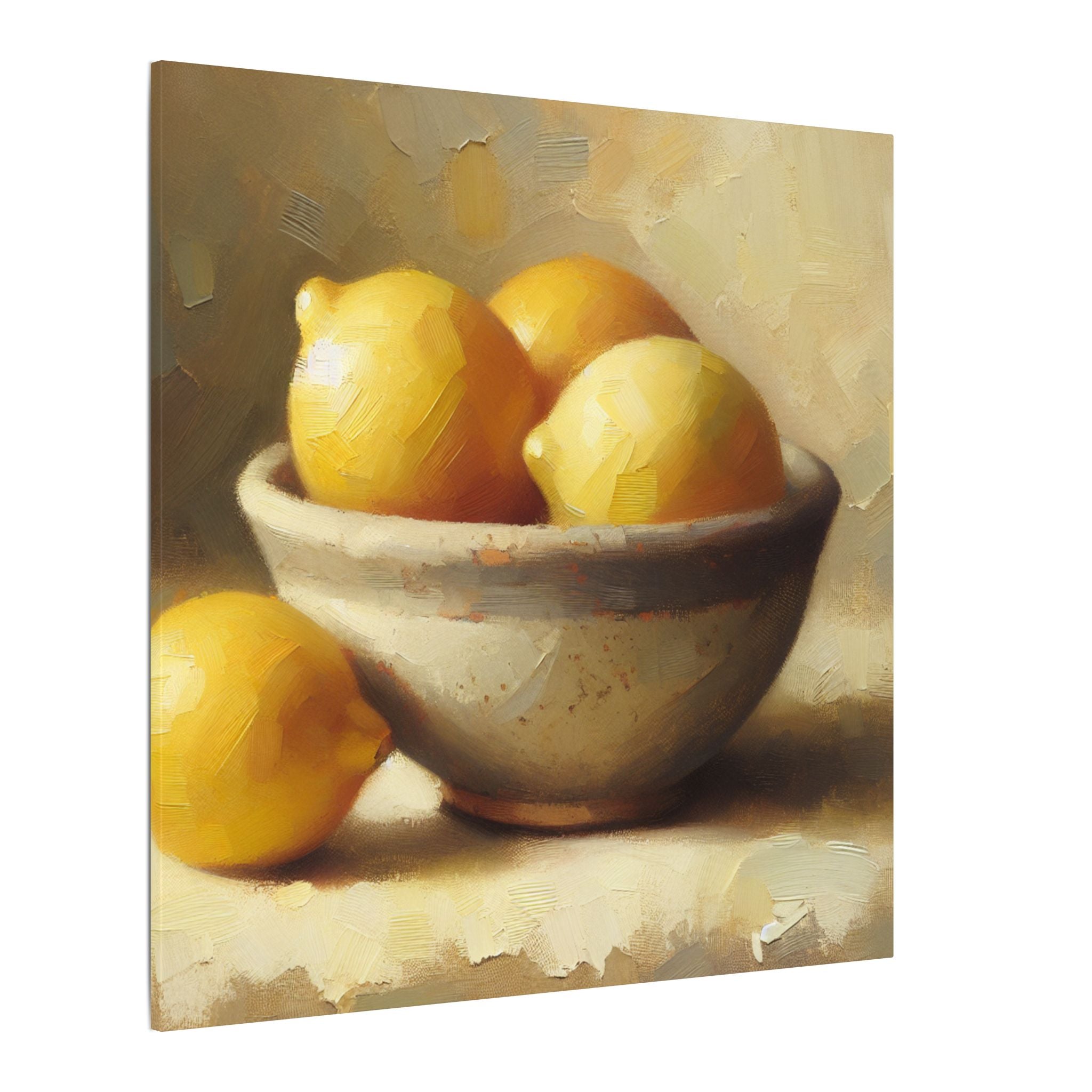 Lemon Bowl Still Life Canvas