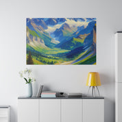 Majestic Valley Mountain Landscape Painting Canvas