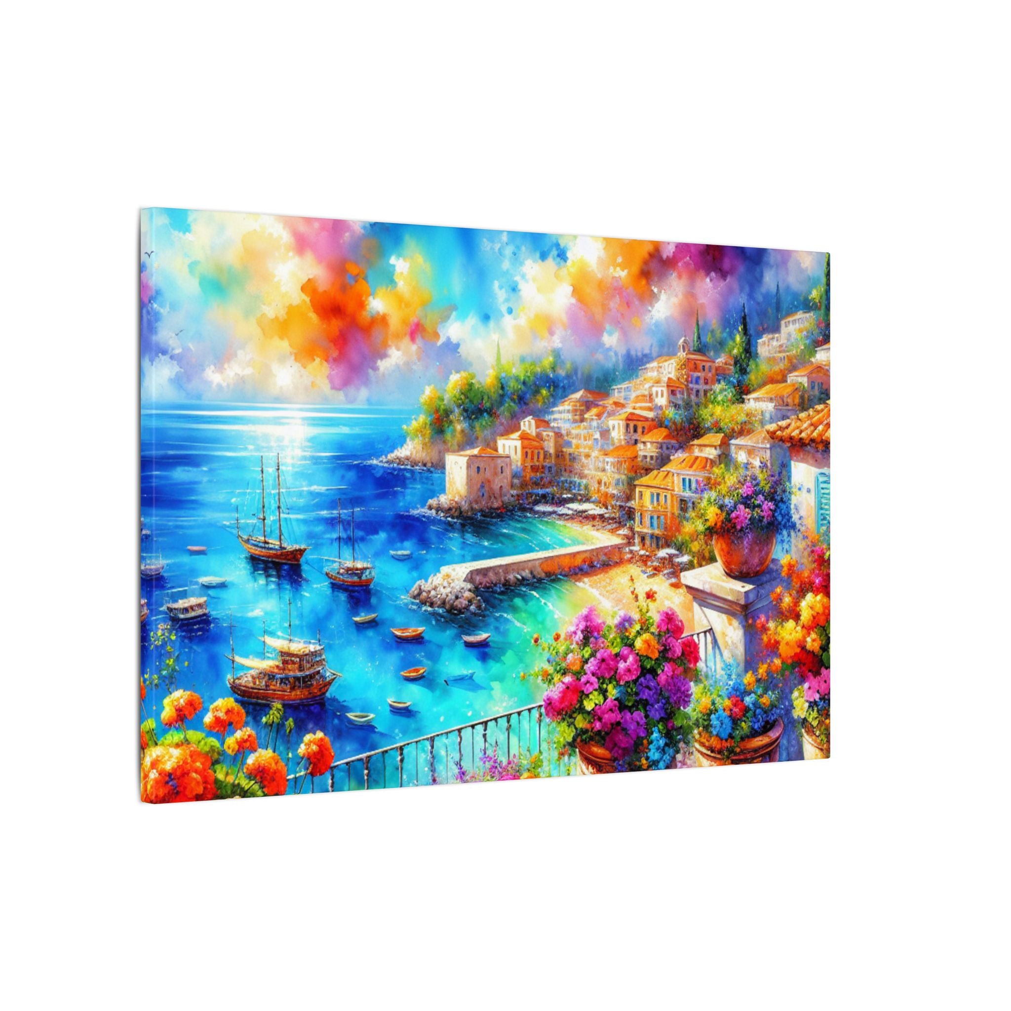 Mediterranean Harbor Terrace Canvas