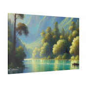 Serene Depth Reflections Lake Painting Canvas