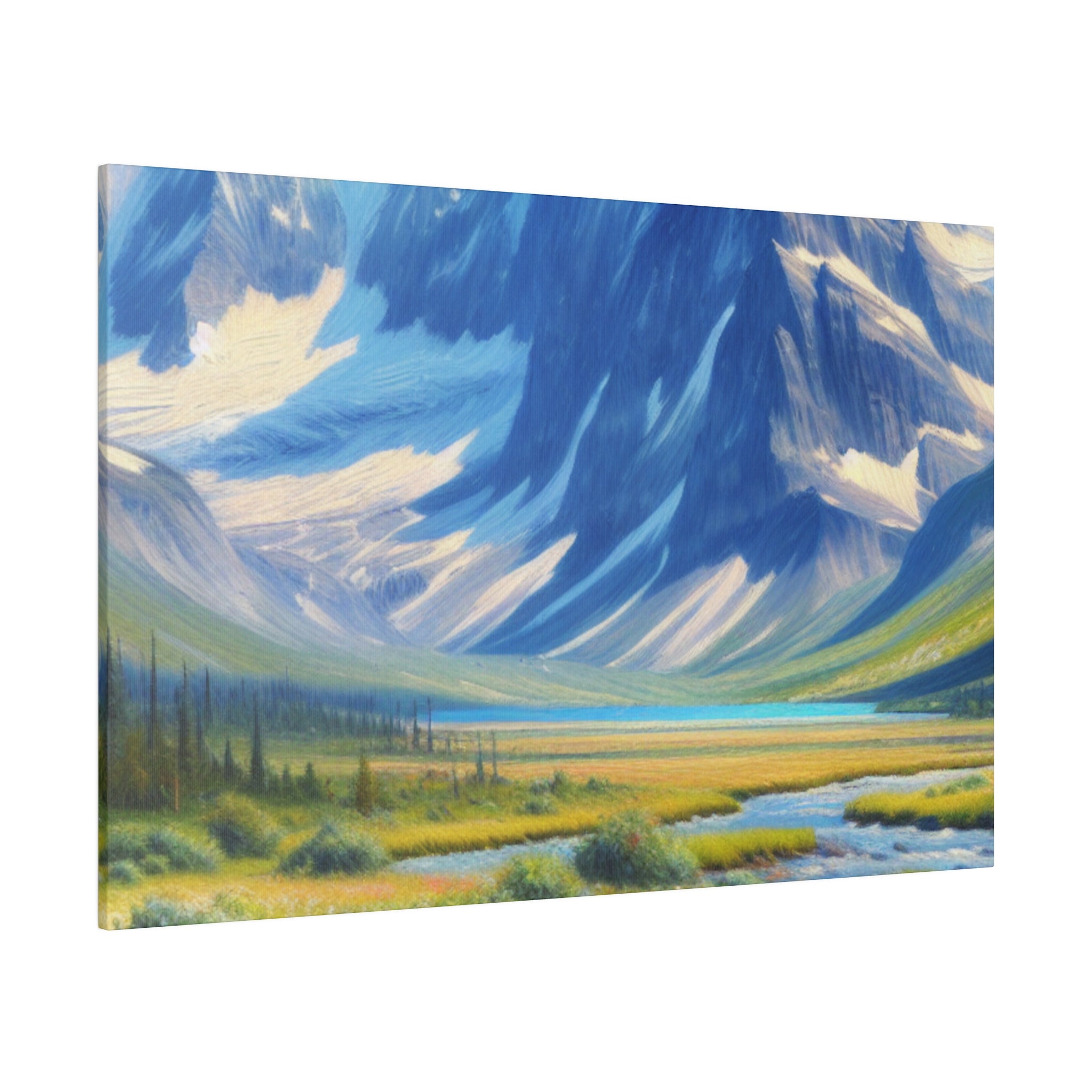 Peaks In Daylight Mountain Landscape Painting Canvas